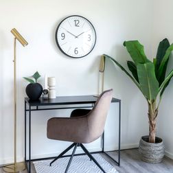 Vægur Karlslunde Ø51 cm, hvid/sort