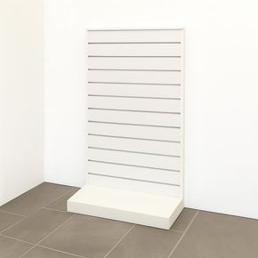 L-gondol H 120 cm hvid slatwall på stel