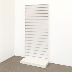 L-gondol H 180 cm hvid slatwall på stel
