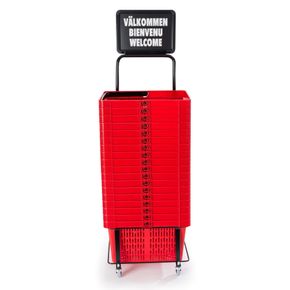 Statv med skilt til kurvevogn