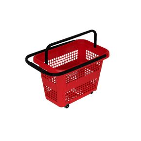 Indkøbskurv på hjul 32 liter, rød