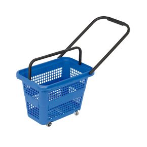 Indkøbskurv på hjul 32 liter, blå