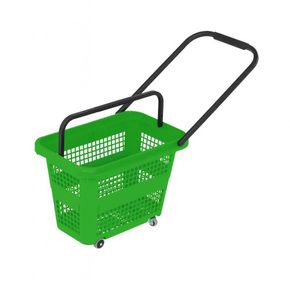 Indkøbskurv på hjul 32 liter, grøn