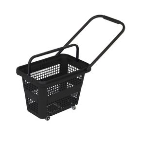 Indkøbskurv på hjul 32 liter, sort
