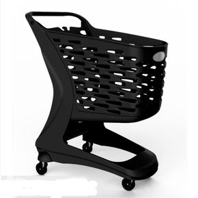 Indkøbsvogn 80 liter i plast, sort