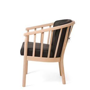 Romsey Lænestol Eg Sort Dolaro læder 