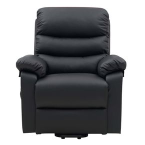 Løftestol m. massage, Visby i sort okselæder