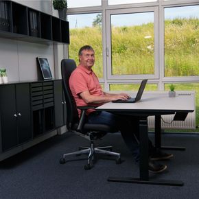 Kontorstol ELC Arco læder sort