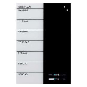 Glastavle Naga ugeplan 40x60 cm