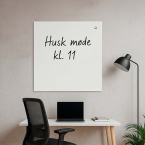 Glastavle InBoard 100x100 cm, hvid