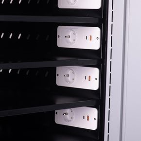 PC-Ladeskab med 10 rum, på hjul