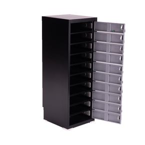 PC-skab med 10 rum, inkl. opladning og cylinderlås