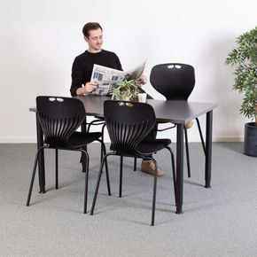 Kantinestol Oporto Mata, sort stel