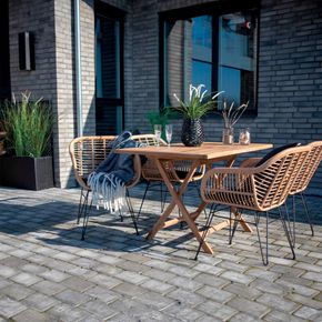 Udendørs Bord Oviedo teaktræ 80x120 cm