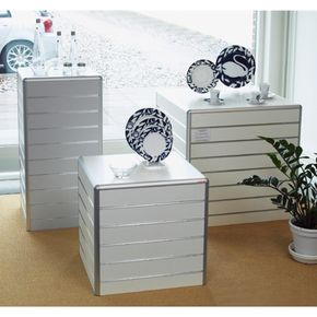 Podie med slatwall i hvid H 100 cm 