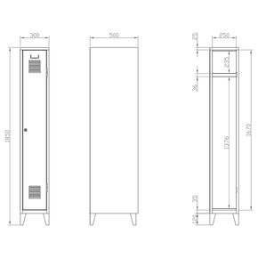 Omklædningsskab UniCabin 1 rum. Mørkegrå