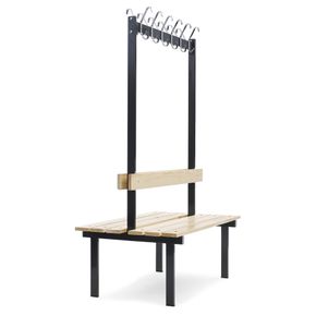 Dobbelt bænk m/knagerække