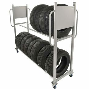 Dækvogn/flytbar dækreol. 