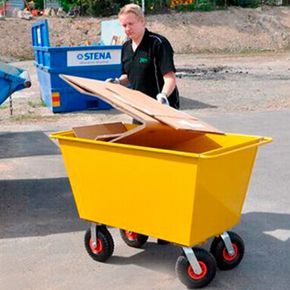 Affaldsvogn 300 liter gul