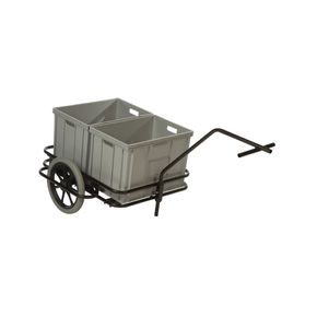 Lagertrækvogn med træbund