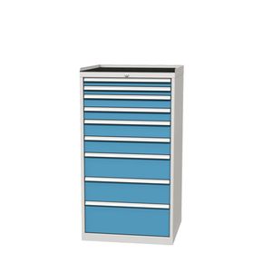 Skuffeskab m. 9  skuffer og centrallås