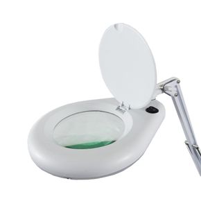 Luplampe med lys zoom hvid