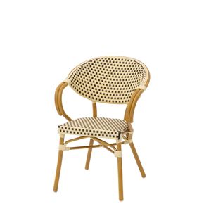 Cafe stol Ducale 5, cremefarvet og Beige