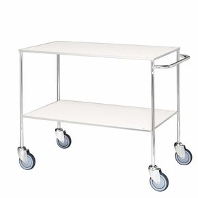 Bordvogn 2 hylder 58x100x85, hvid/galv.