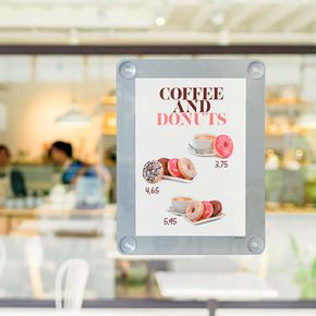 Skilt til vindue A3 med sugekop, grå