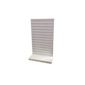 L-gondol H 150 cm hvid slatwall på stel