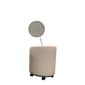 Round Pouf, Beige og Hvid