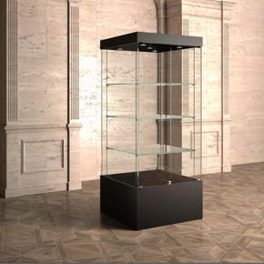 Glasmontre Athene 80 cm, m. 3 hylder