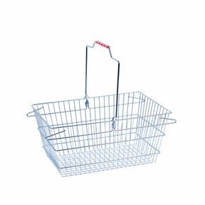 Indkøbskurv i tråd 16 l. blank