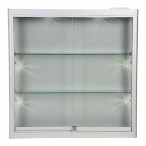 Væghængt glasvitrine Allum, m. LED lys