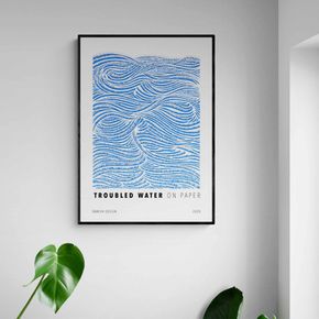 Akustik billede Troubled Water Blue 80x112 cm