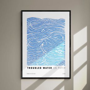 Akustik billede Troubled Water Blue 57x80 cm