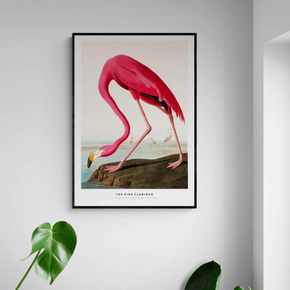 Akustik billede The Pink Flamingo 80x112 cm
