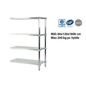 Fødevarereol følgefag 66x123x180h cm