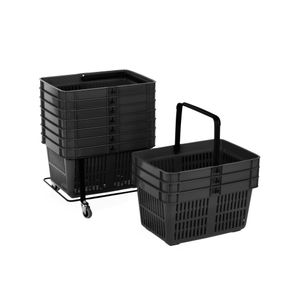 Indkøbskurv 27 liter,  10-stk. + vogn