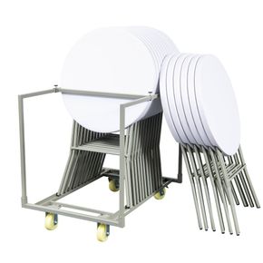 Bordvogn m. 18 stå/klapborde, American i Ø80cm