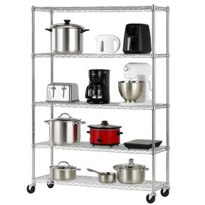 Trådreol Wirefix 46x122x190 h cm, m. hjul