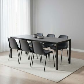 Kantinebord 80x180 bord Oporto Base X m. 6 Oporto Xtra stole