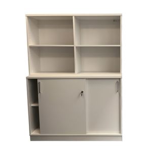 Skydedørsskab 2x2 m. overreol EP Xtra, hvid