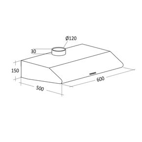 Emhætte væghængt Scandomestic EMV 105, stål