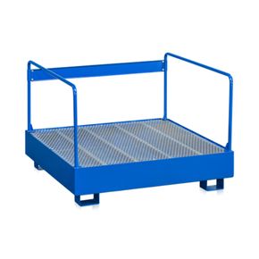 Opsamlingskar m/rækværk til 4 tønder