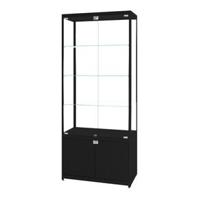 Glasvitrine Diamond 8SL, med skab og lys