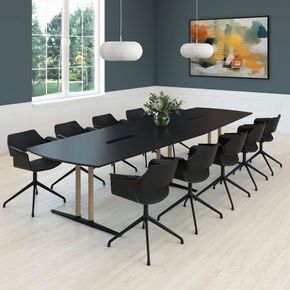 Konferencebord Executive, sort/krom