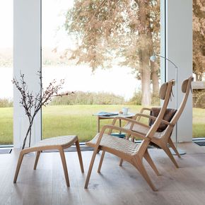 Lænestol Ara 1, eg/sort flet