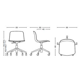 Kontorstol HAY AAC 50, sort/rød