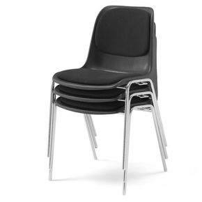 Stabelstol Oporto Xtra m. polster, blankt stel